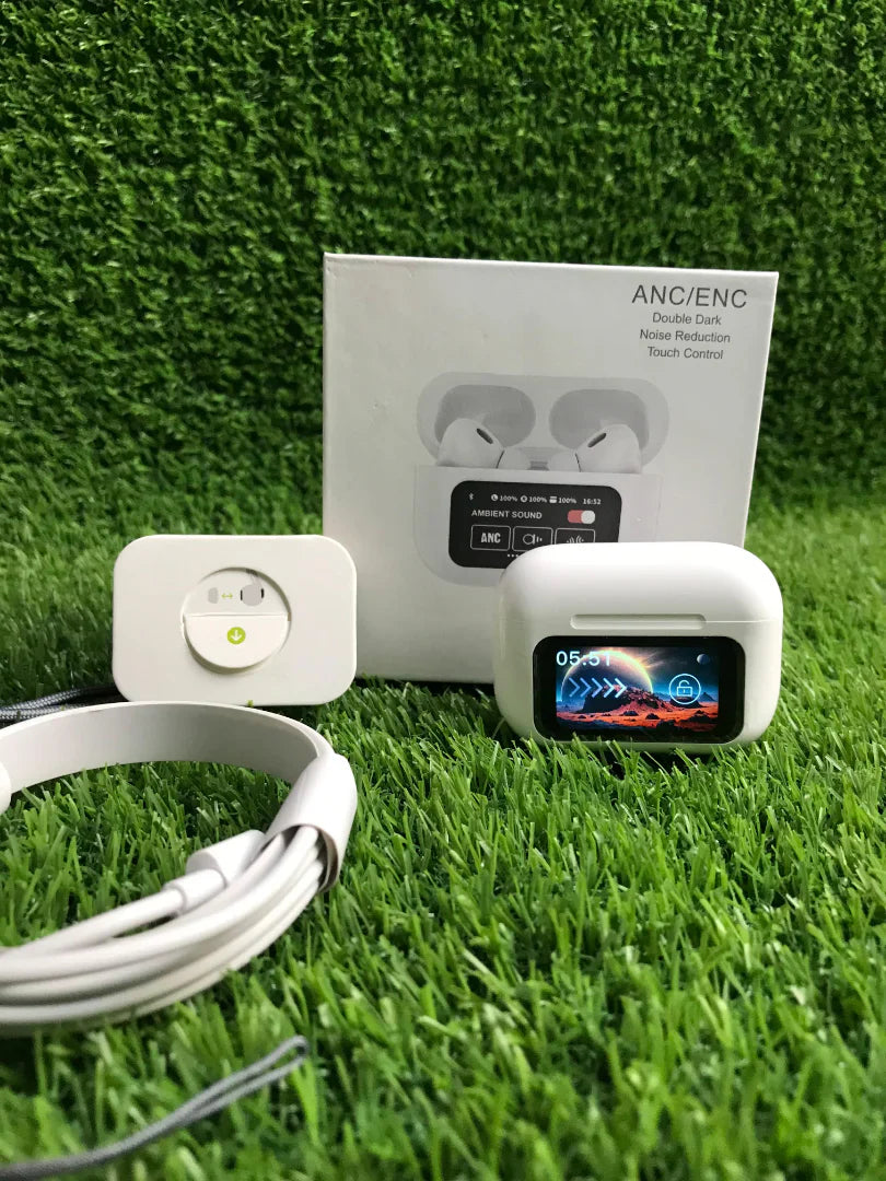 AIRPODS A9 PRO Touch Screen ANC/ENC Noise Reduction, Touch Control Wireless Headset TWS Noise Cancelling Earbud Bluetooth 5.4 Wireless Earbuds