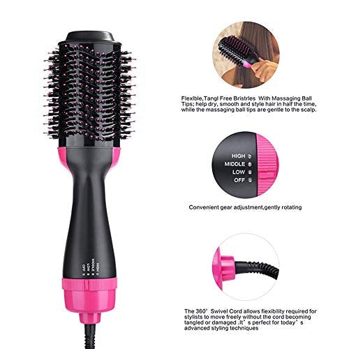 Hot Air Brush Multi-Function Hair Dryer Straightener Curler Comb One Step Professional Salon Hair Styler